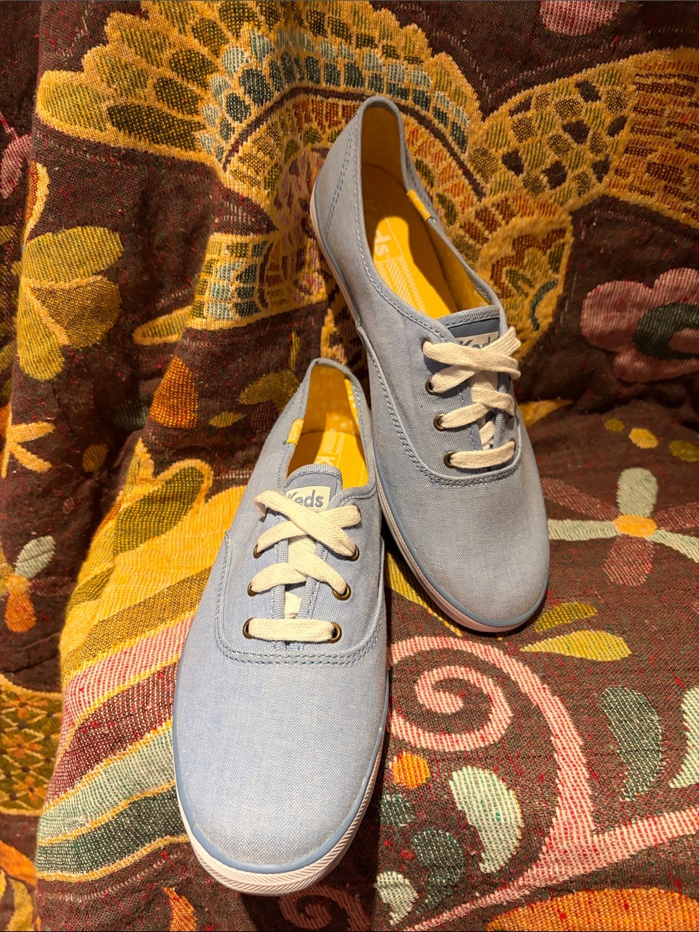 Keds Light Blue Canvas  Lace-Up Sneakers
